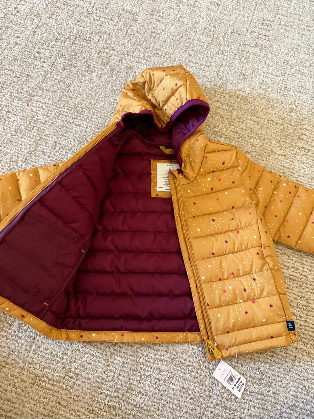 NWT GAP Star Print Puffer Jacket with Hood